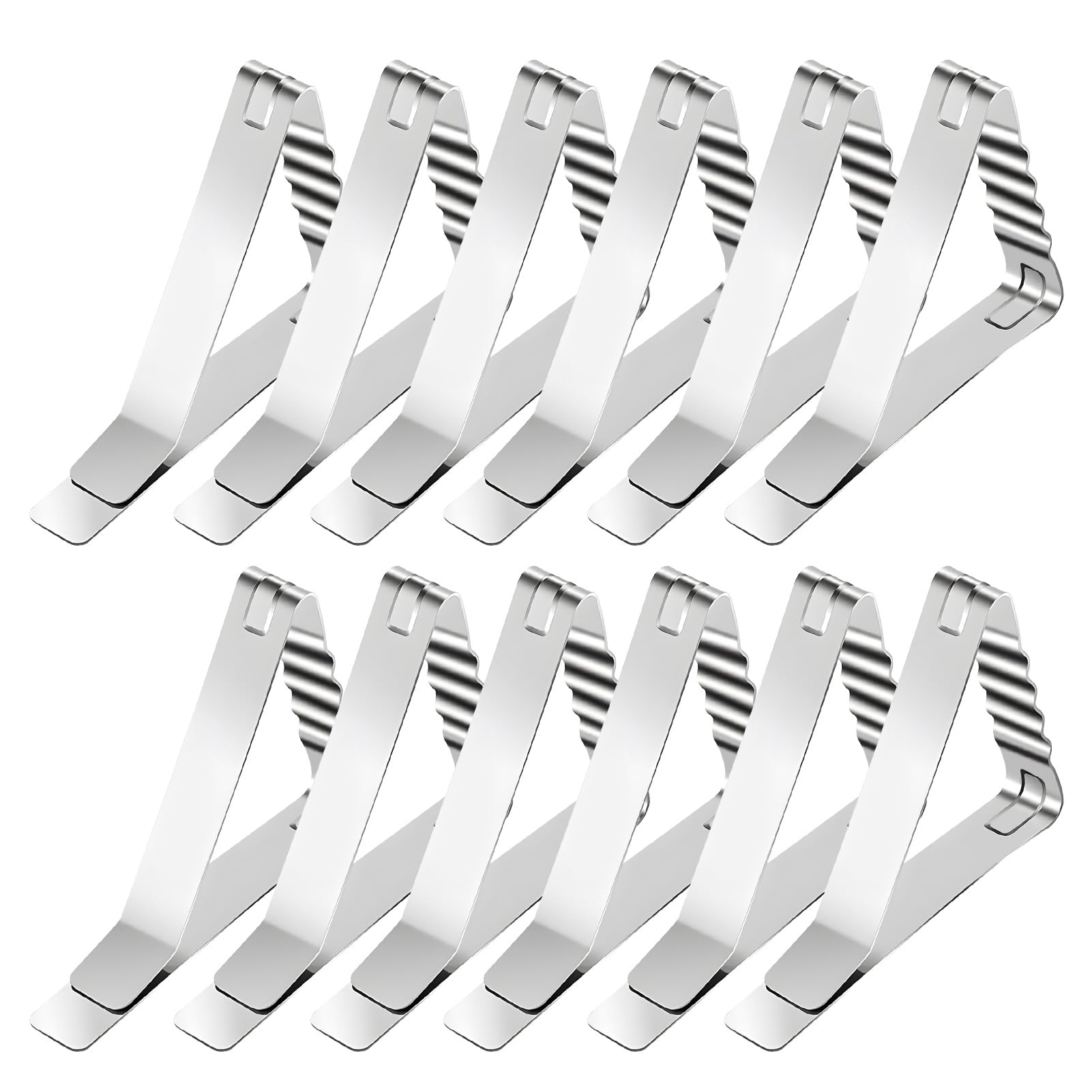 WWW Tablecloth Clips - 12 PCS Stainless Steel Table Cover Clamps Table Cloth Holders for Outdoor Picnic Wedding Home Kitchen