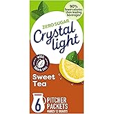 Crystal Light Drink Mix, 6 Pitcher Packets Sweet Tea, 1.56 oz | for Flavorful Hydration and Shareable Refreshment No Artificial Flavors, Made With Black Tea, Gluten Free