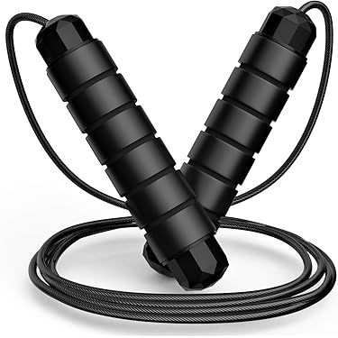 CORDE A SAUTER,Black--Câble de corde à sauter en acier de 3M, poignée à vitesse réglable