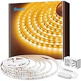 Govee Warm White LED Strip Lights, Bright 300 LEDs, 3000K Dimmable Light Strip 16.4ft with Control Box, LED Lights for Bedroo