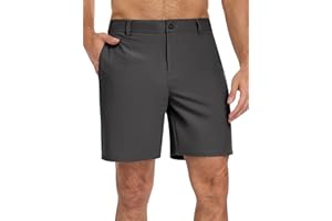 TUREFACE Men's Golf Shorts Flat Front 7 Inch Lightweight Quick Dry Chino Casual with 4 Pockets