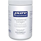 Pure Encapsulations PureDefense Collagen w/Bone Broth | Savory Bone Broth and Hydrolyzed Collagen Powder with Mushroom, Aged Garlic, and Enhanced Bioavailability Curcumin Extracts | 14.1 Ounces