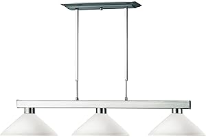 Z-Lite 152BN-AMO14 Cobalt Three Light Billiard, Steel Frame, Brushed Nickel Finish and Matte Opal Shade of Glass Material