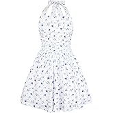 GRACE KARIN Girls Floral Summer Dress Spring Holiday Beach Party Sundress Halter Neck Tie Backless Dresses 7-14 Years