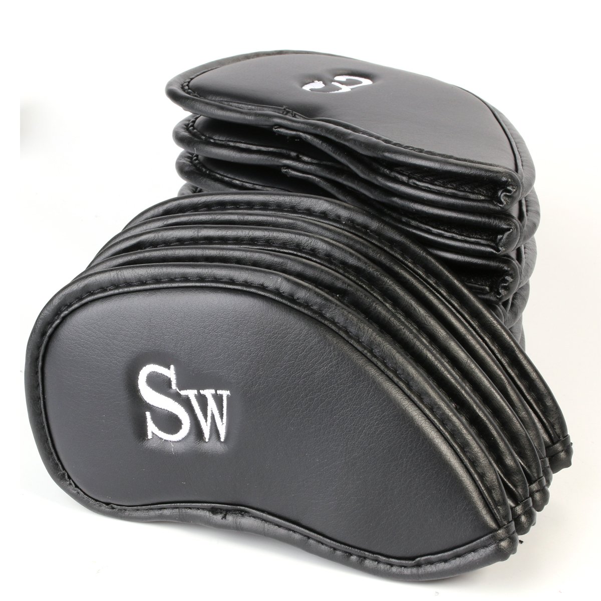 Buy 12x Black Leather Golf Iron Head Cover For Ping Callaway OS320