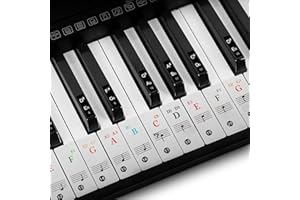 OOTDAY Piano Key Stickers, 61 keyboard piano Key Piano Keyboard Stickers Colorful Large Bold Letter Piano Stickers, Removable Piano Keyboard Note Labels, Piano Stickers for Beginners