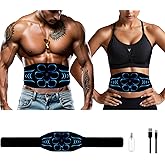 LSOSSTTLY Abs Stimulator Abdominal,Fitness Belt,Tactical X Abs Stimulator,Electronic Muscle Stimulator,Vital Flex Core Ab Stimulator,Men And Women。 Blue