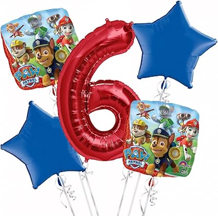 Paw Patrol Balloon Bouquet 6th Birthday 