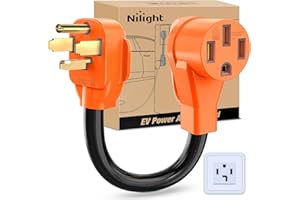 Nilight EV Adapter Cord 30 Amp to 50 Amp 4 Prong Pure Copper New Dryer Outlet to EV Plug Conversion Heavy Duty 10 Gauge Wire Nema 14-30P to 14-50R 30M/50F for Level 2 EVs Using