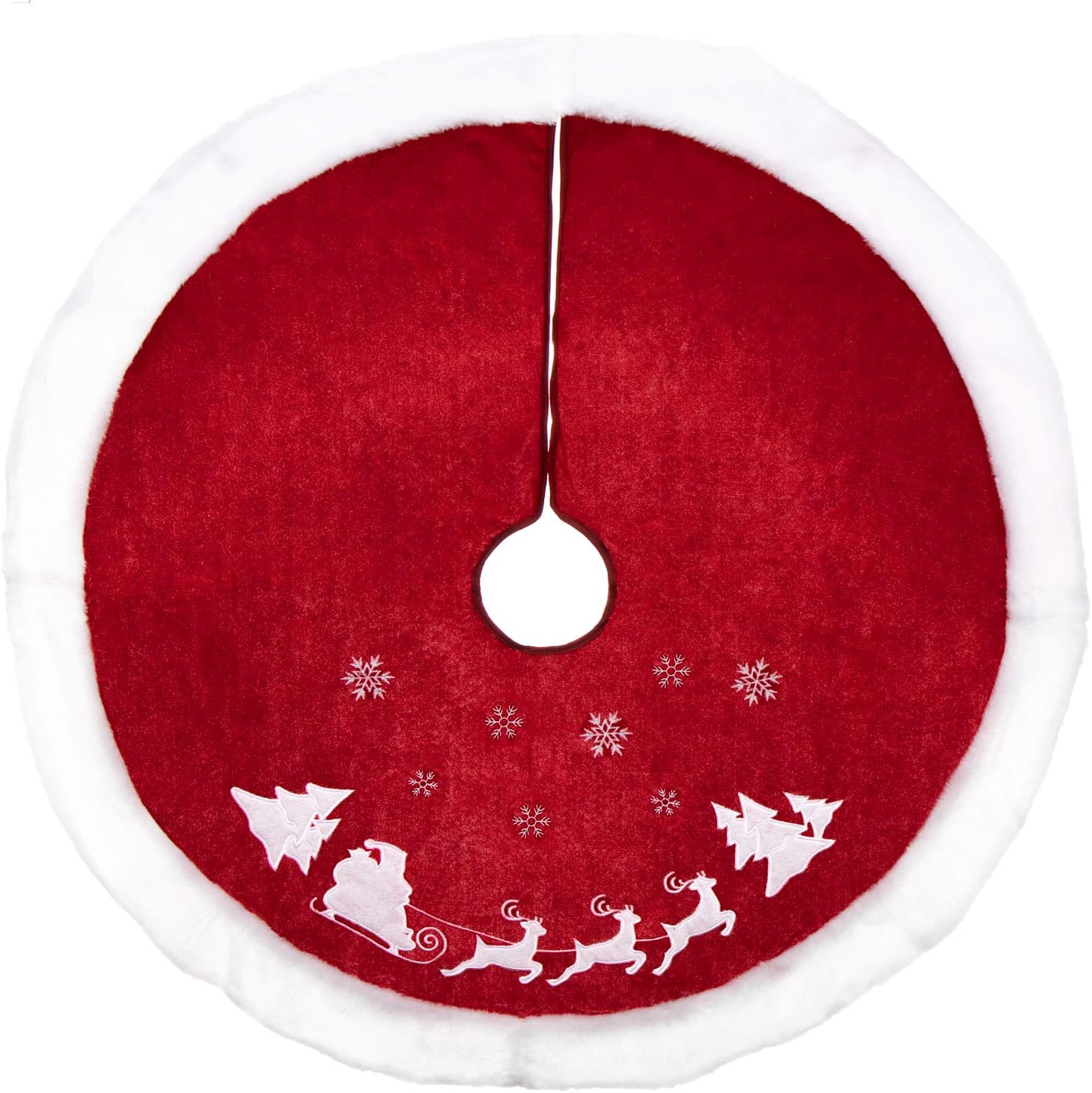 Com-four Christbaumdecke 100cm - Weihnachtsbaum Unterlage Mit Schneemann Motiv