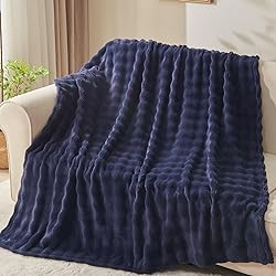 NEWCOSPLAY Twin Blanket for Couch Dark Navy Super