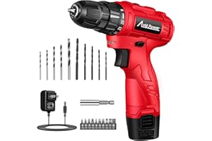 AVID POWER 12V Cordless Drill, 3/8-Inch Keyless Chuck, High-Speed 1400 RPM & 25+1 Torque Control, Electric Power Drill Kit with 21pcs Bits, Battery and Charger