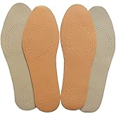 Bellcon Leather Insoles for Men Thin Shoe Liner Replacement Leather Inserts for Dress Shoes Ultra Thin Pigskin Shoe Soles with Activated Carbon for Odor Eater, 2 Pack/Men 12-13 M US