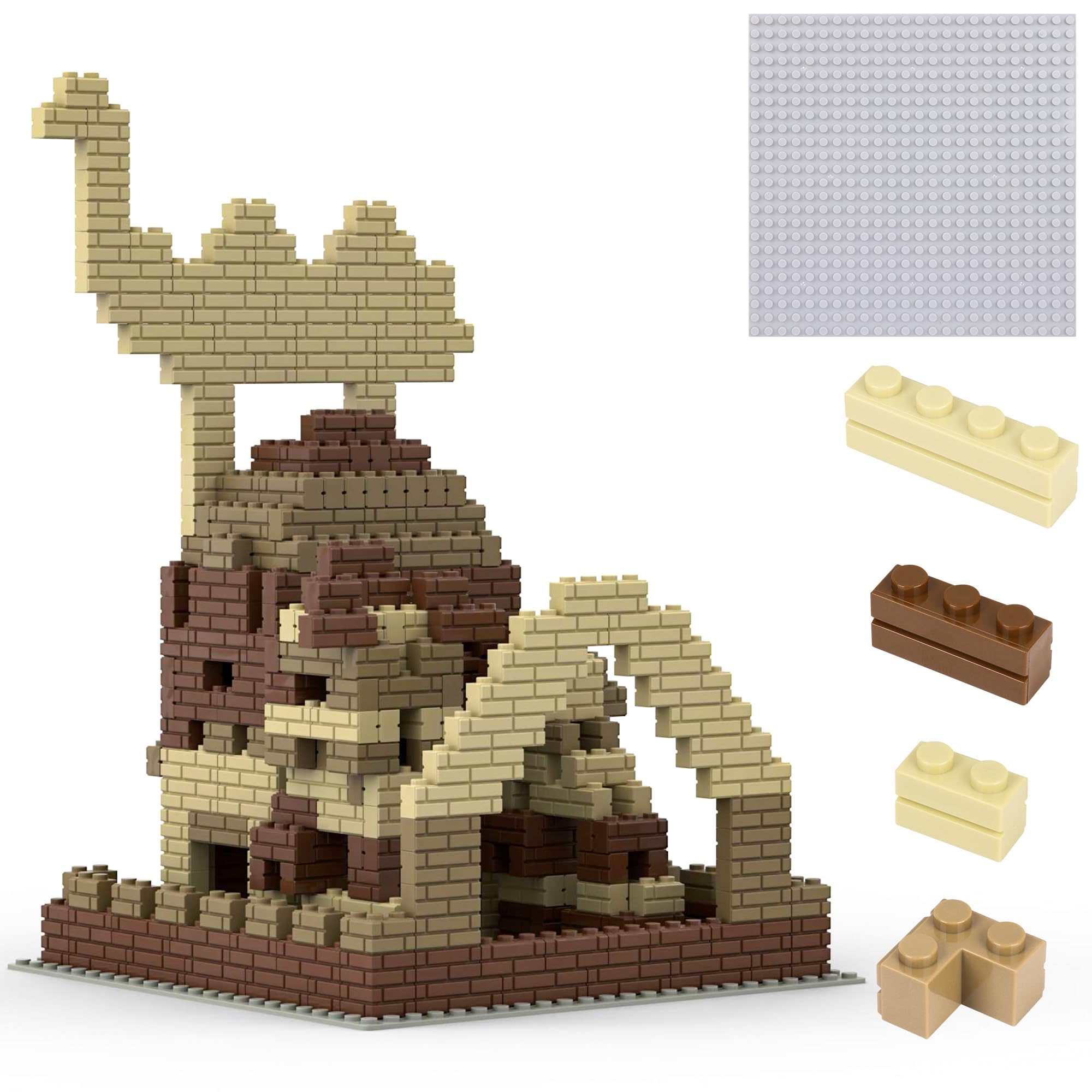ekuzi Masonry Profile Building Bricks Set, Building Blocks Includes Medium Building Brick Parts, Base Plate, Tall Streetlamp and Prickly Bushes Compatible with Major Brands Classic