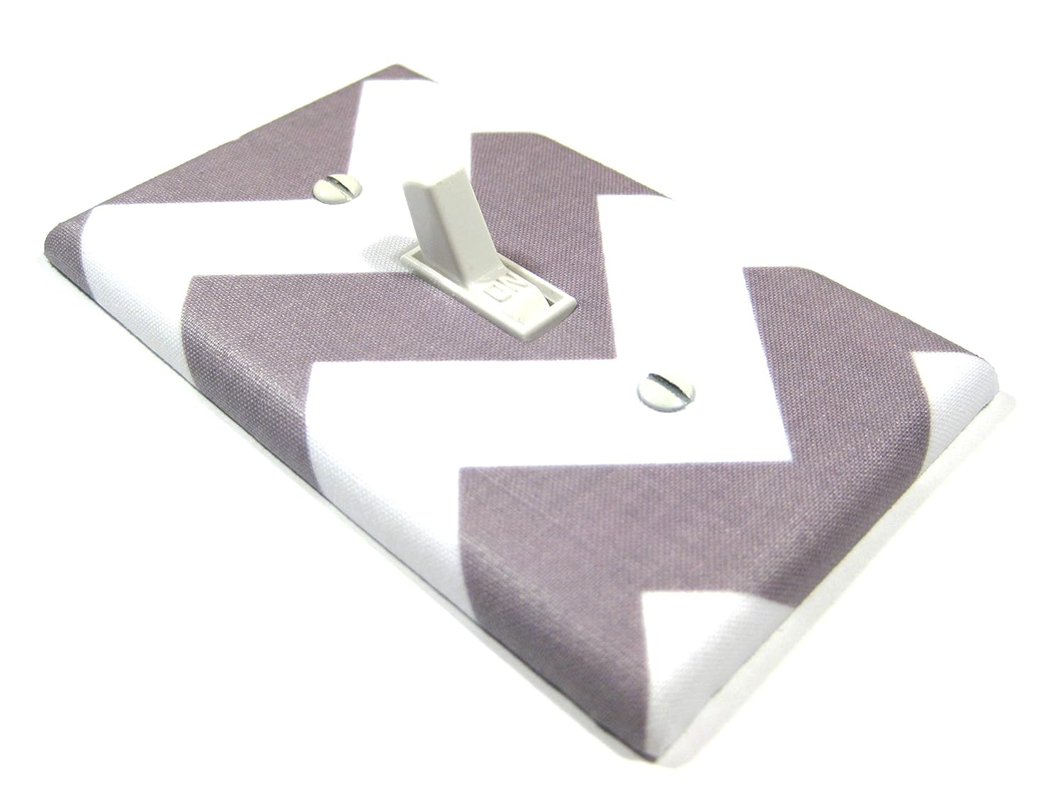 Light Switch Cover Gray and White Chevron Handmade