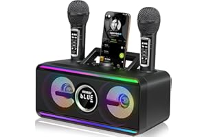 SDRD 216 Bluetooth Karaoke Machine for Adult Kid with Storage and Charging Station, 20W Powerful Karaoke System, 12H Playtime