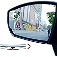 Ampper Rectangular Blind Spot Mirror, HD Glass Frameless Stick on Adjustabe Convex Wide Angle Rear View Blind Spot Car Mirror for Car Blind Spot, Pack of 2