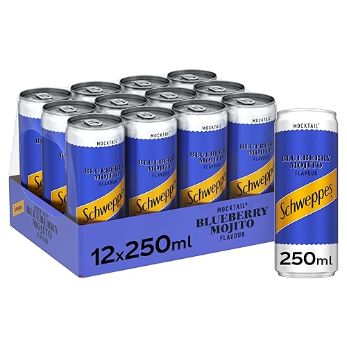Schweppes Can Blueberry Mocktail 250 ml (Pack of 12)