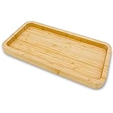 Bamboo Vanity Bathroom Tray for Counter, Bamboo Tray for Bathroom, Toilet Tank, Perfume 11.8L x 5.9W x 0.8H inch (Bamboo)