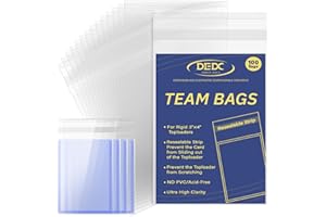 DEDC 100 Pcs Card Sleeves Team Bags for Trading Cards, Team Bag Fit 3x4 Top Loaders for Trading Card Shipping Sports Graded Card Sleeves Protector (100 pcs)
