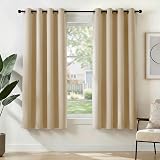 Deconovo Blackout Curtains Eyelet 46x63 Biscotti Beige 2 Panels