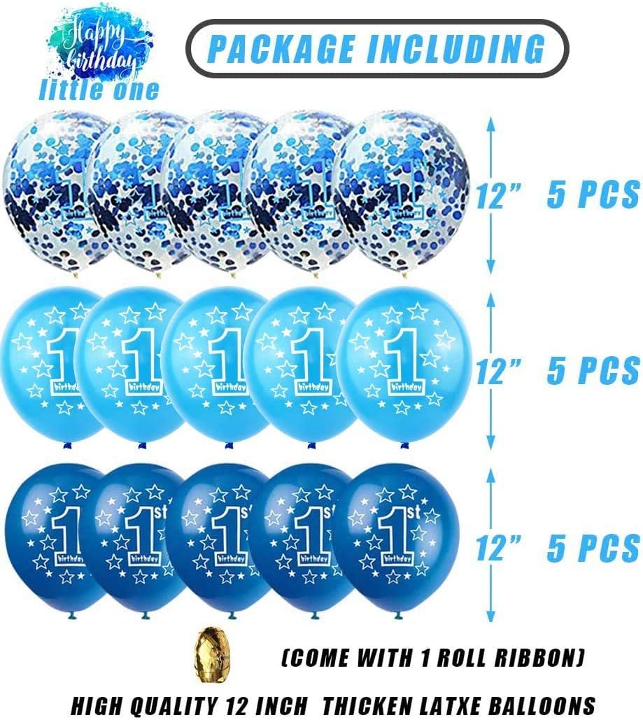 1st Happy Birthday Blue Latex Balloons 12 Inch 1 Number Printed Boy ...