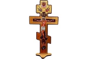 Orthodox Table Cross Woden Christian Greek Crucifix 8''