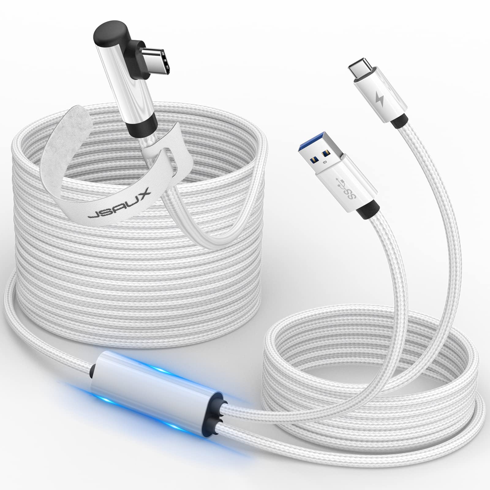 Photo 1 of JSAUX Link Cable 16FT with Charging Compatible for Meta Quest 3S/Quest3/2/Pro Accessories? Charging While Playing? USB 3.0 High Speed Data Compatible for Oculus 3S/3/2/Pro, Pico 4, PC VR, Steam VR
