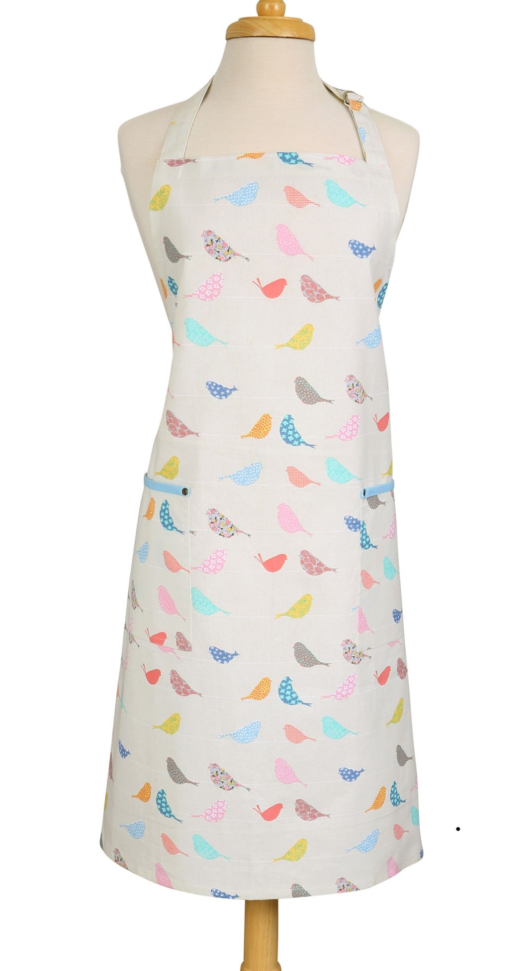 Dexam Little Birds Apron, Cotton, Multi-Colour, 90 x 80 x 2 cm