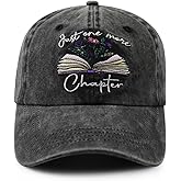 Just One More Chapter Hat for Men Women, Funny Adjustable Cotton Embroidered Book Lover Bookish Baseball Cap