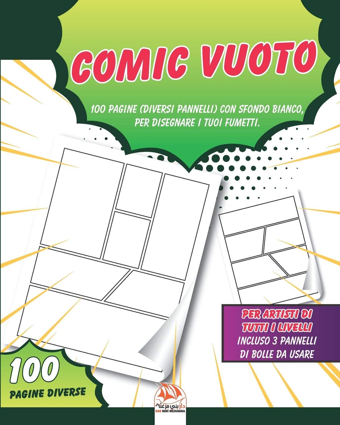 Comic Vuoto 100 Pagine Diversi Pannelli Con Sfondo Bianco