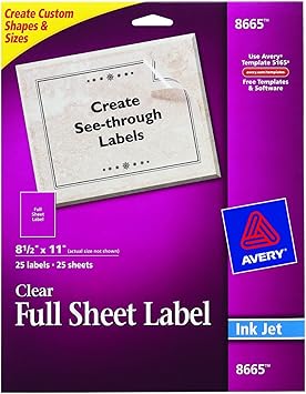 avery white full sheet labels