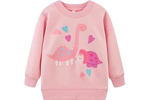 RETSUGO Toddler Baby Girls Sweatshirts Casual Pullover Crewneck Winter Long Sleeve Tops Shirts Clothes 3T-8T