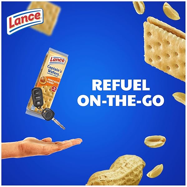 LANCE SANDWICH CRACKERS, CAPTAIN’S WAFERS PEANUT BUTTER AND HONEY, 10 PACKS, 6 SANDWICHES EACH