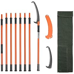 VEVOR Manual Pole Saw, 7.3-27 ft Extendable Tree