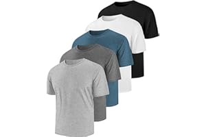JUMGEAR-LIFE 5 Pack Men's Workout Shirts Short Sleeve Dry Fit T Shirts UPF 50+ Sun Protection Athletic Gym Running Active Tee Tops