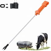 Cattle Prod, Rechargeable Electric Livestock Prod with 2 LED Lights, Waterproof Animal Prod for Livestock Management and Farm Ranch Herding, Cattle Prod with Flexible Shaft for Cows, Hogs, Dogs, Goats