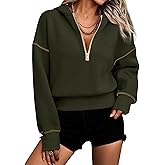 Hilinker Womens Half Zip Pullover Hoodies Cute Cropped Sweatshirts Long Sleeve Crop Tops
