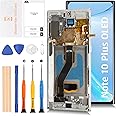 Olivechard Note 10 Plus 5G OLED LCD Display +Aura White Frame for Samsung Galaxy Note10+/5G SM-N975U N975W N976U 6.8" LCD Screen Display Replacement Touch Digitizer Assembly Kit