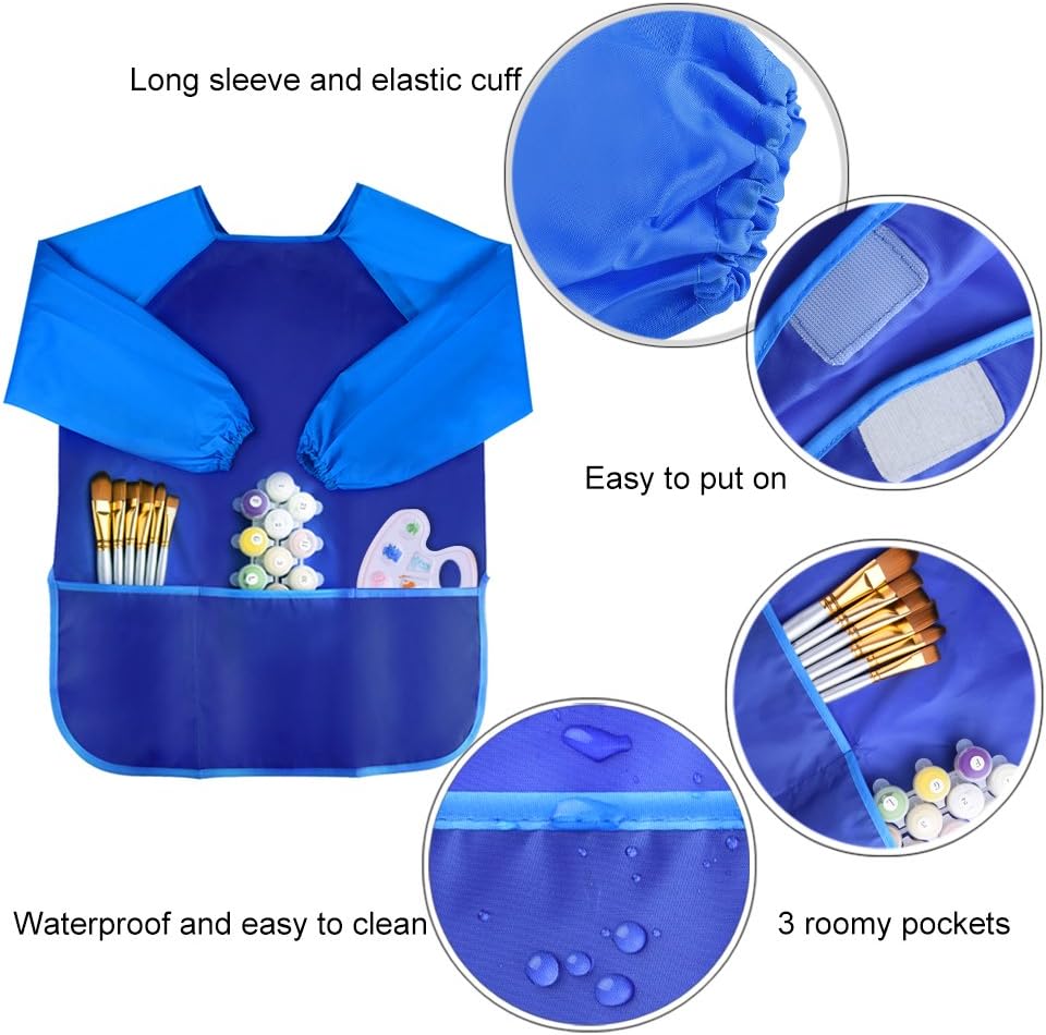 KUUQA 4Pcs Waterproof Kids Play Art Smock - Image 5