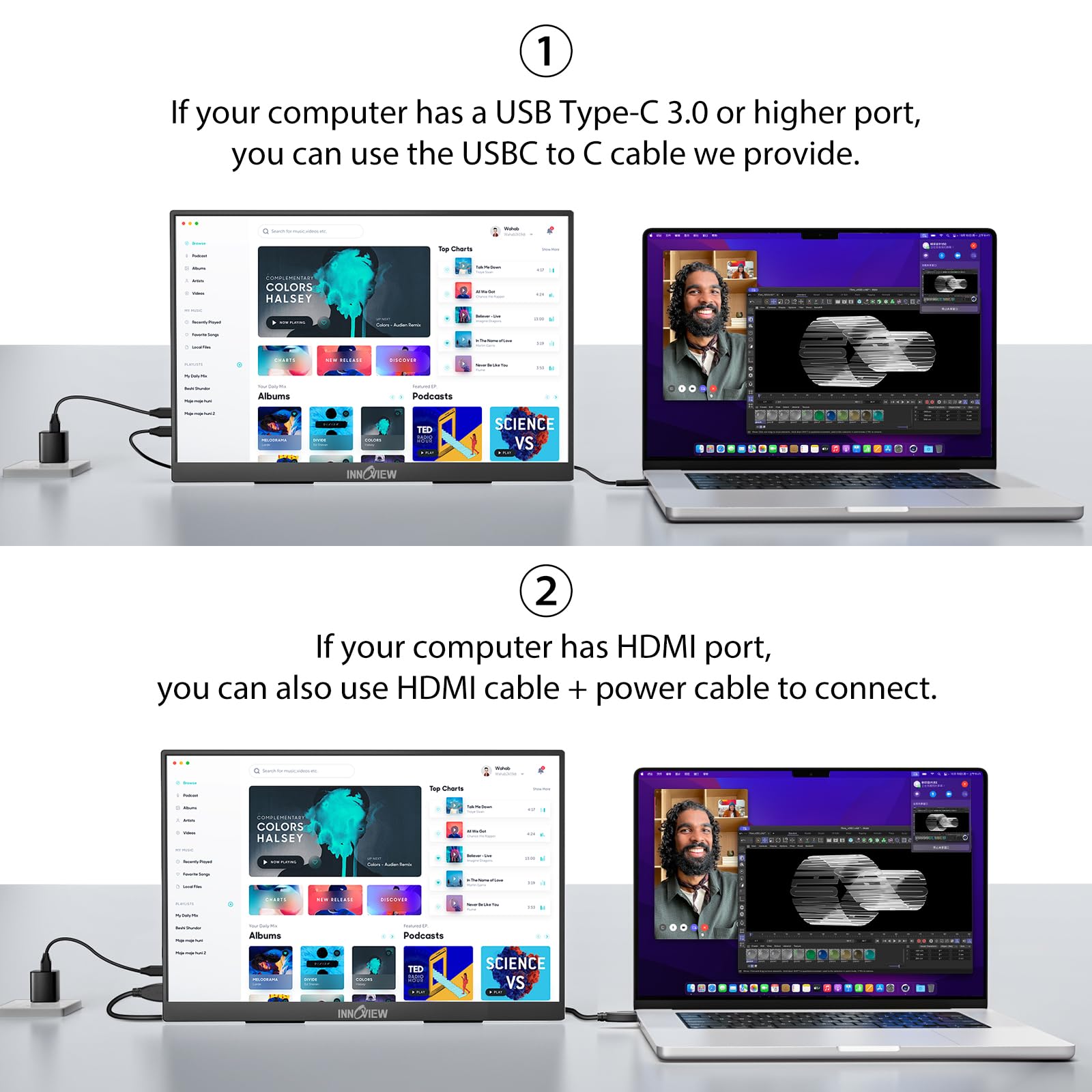 InnoView 2K 180HZ Portable Monitor, 18
