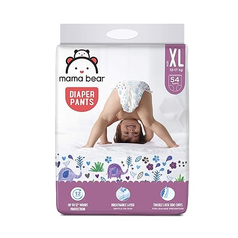 Amazon Brand - Mama Bear Baby Diaper Pants, Extra Large (XL) - 54 Count