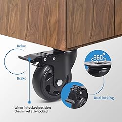 5 Inch Swivel Caster Wheels Set of 4, Heavy Duty