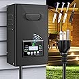 400W Low Voltage Landscape Transformer, Landscape Lighting Transformer with Timer and photocell Sensor, 120V AC to 12V/14V AC Outdoor Weatherproof Low Voltage Transformers for Landscape Lighting