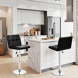 BestOffice Bar Stools Set of 2, Adjustable PU