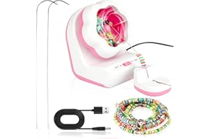 MESCHETT Electric Bead Spinner, Automatic Clay Beads Bowl with 2 Needles, Clay Bead Jewelry Making Machine for Girls Friendship Bracelet Making Kit, Essentials, Necklace, Waist Bead Maker, Bead Loom
