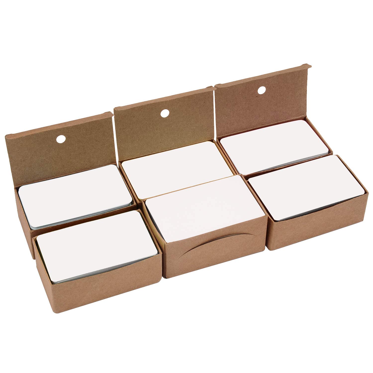 Berolle 600 Pieces Blank Kraft Paper Cards Business Cards DIY Flash Cards Gift Message Card, White Color