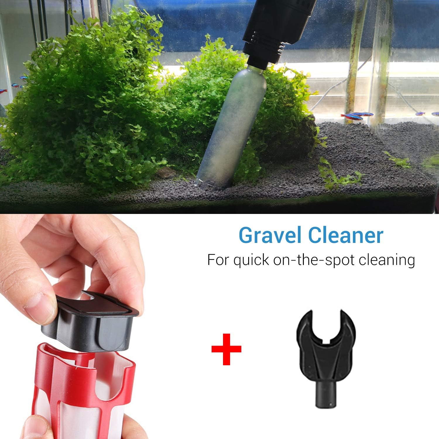 NICREW Automatic Gravel Cleaner, Electric Aquarium Cleaner, Sludge ...