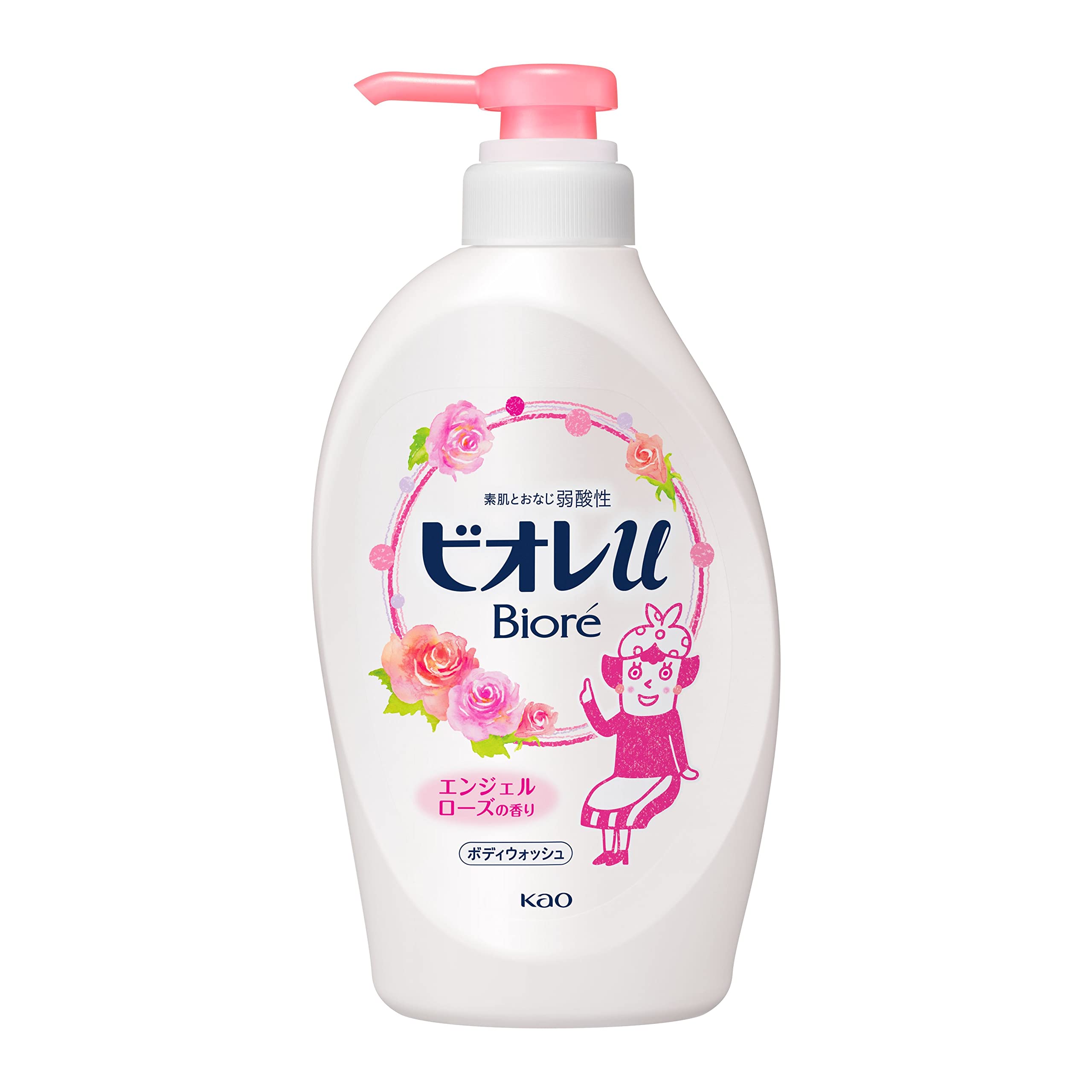 Biore U Body Wash Pump 480ml - Angel Rose Scent