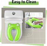 Maliton Foldable Frog Toddler Toilet Seat for 1-6 Years Green view 5